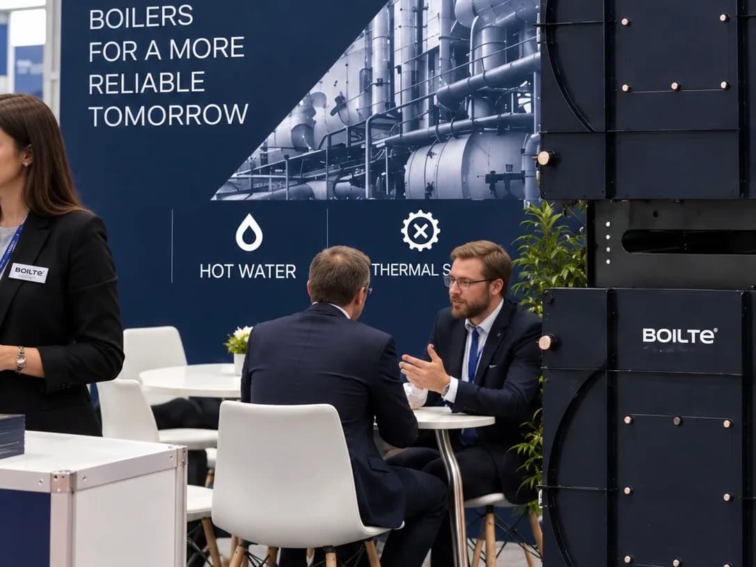 A meeting at the Boilte stand, HVACR World Dubai 2025