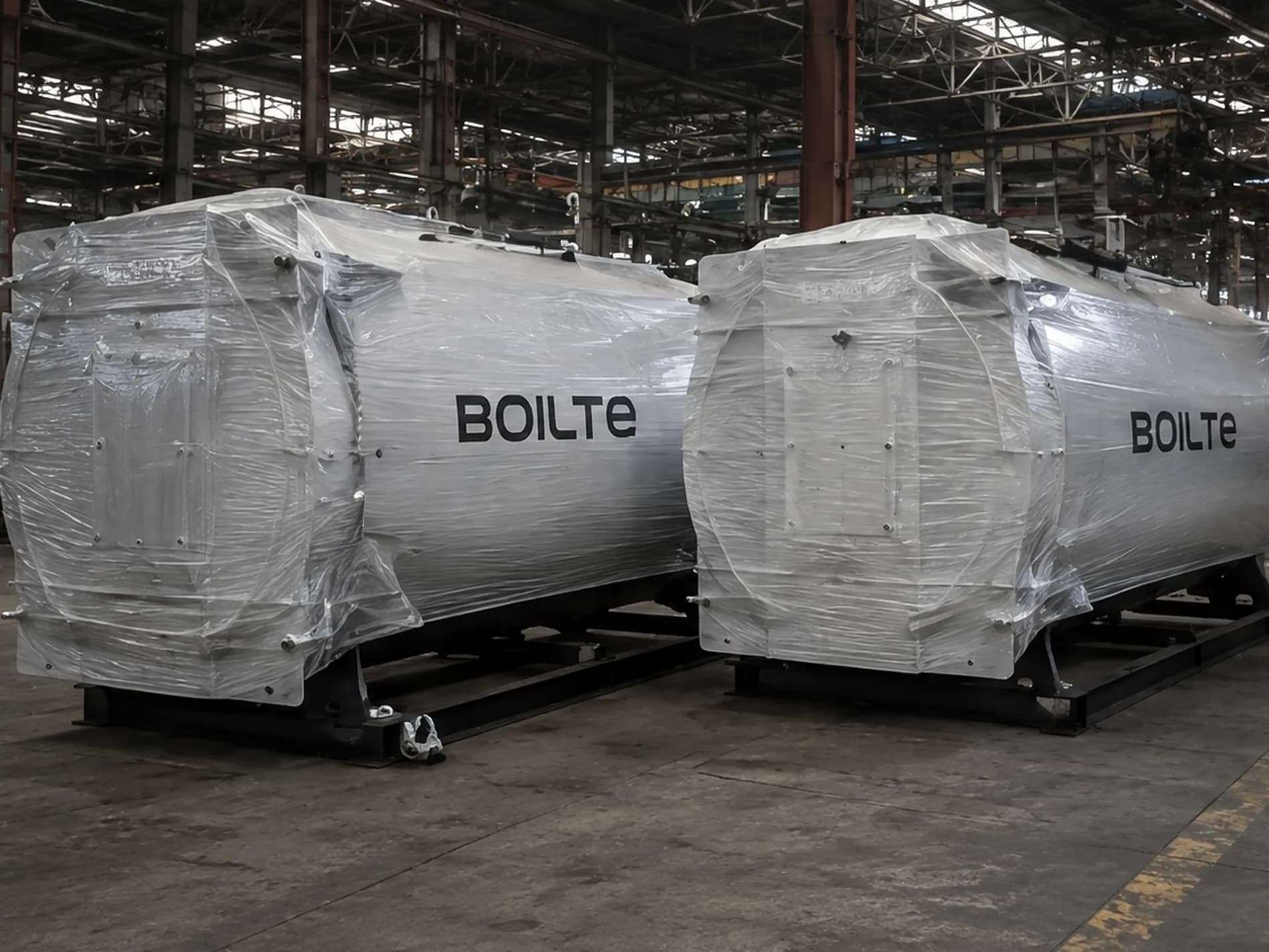 Wrapped boilers at the finished goods area