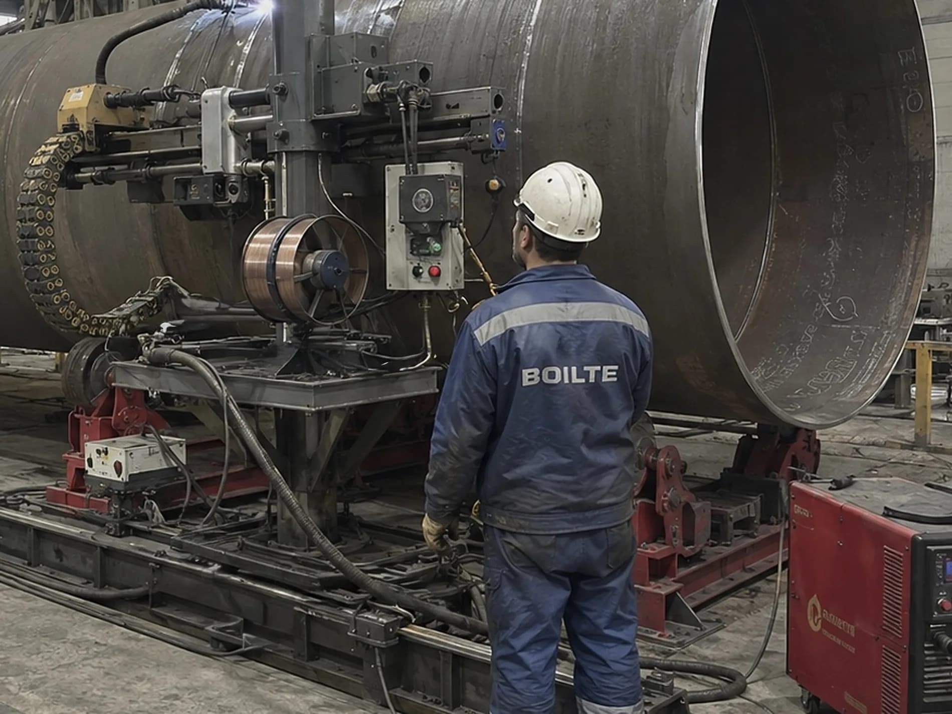 Automated welding of a circumferential shell seam