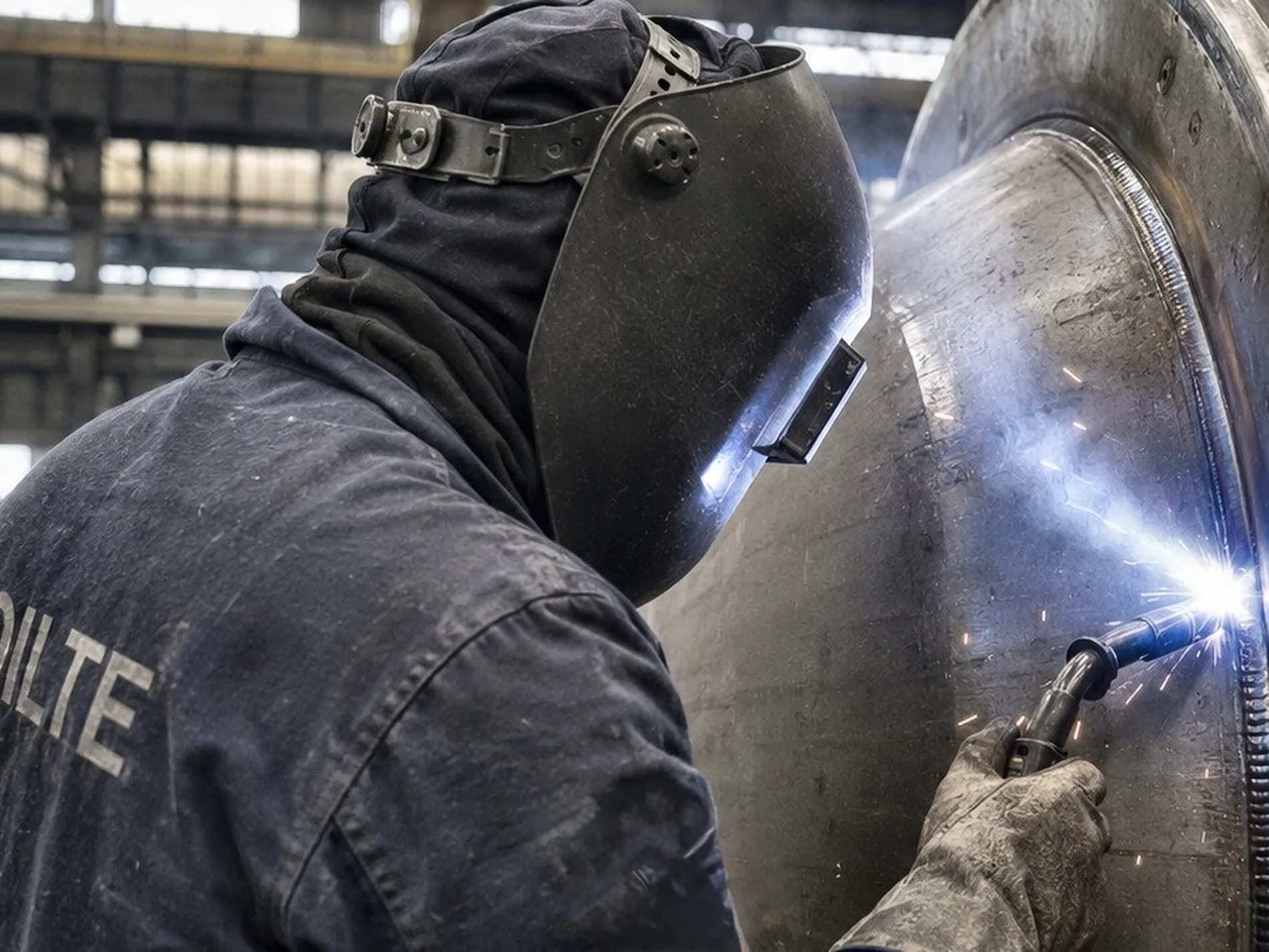 Welding the boiler head