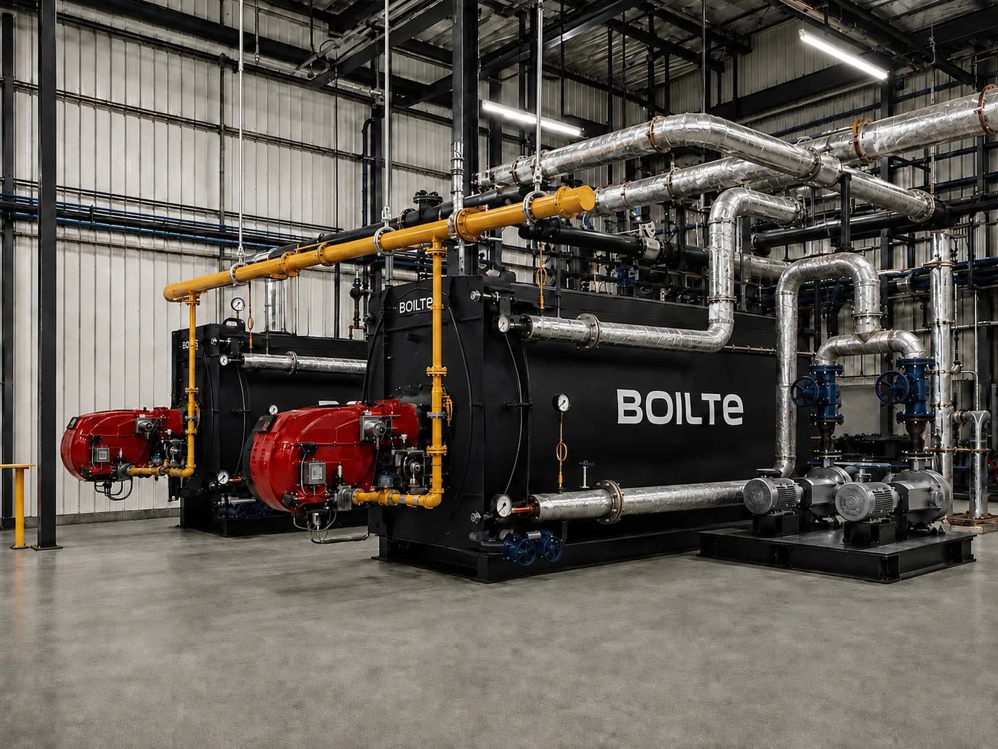 Plant room pipework: insulated lines and the pump set